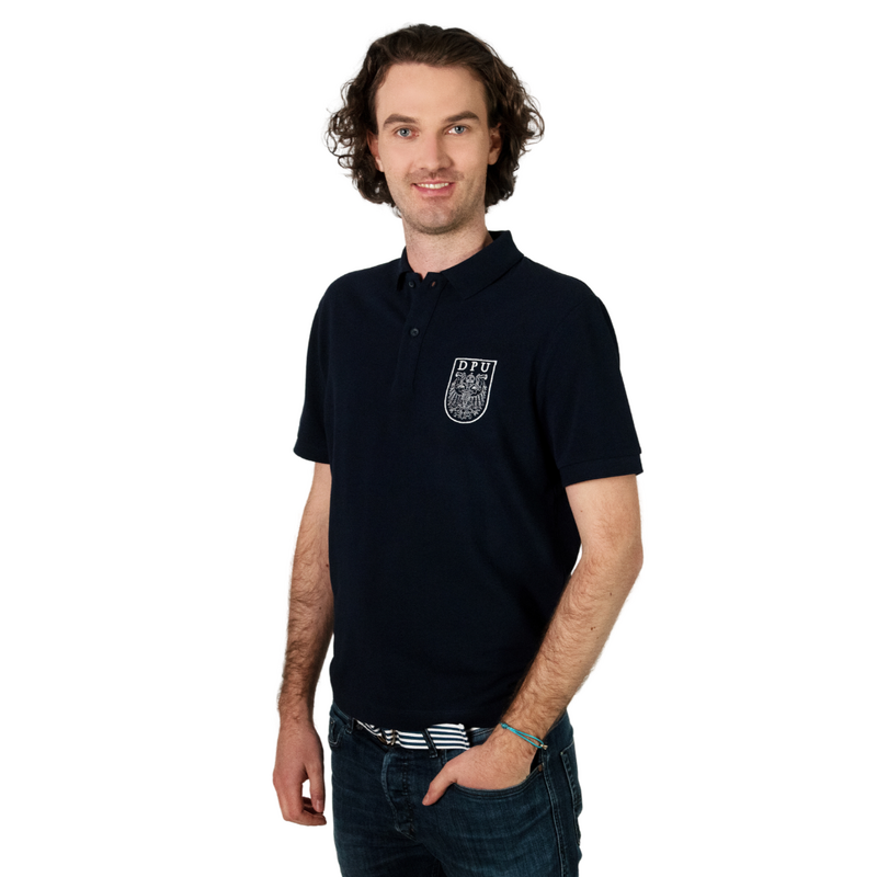 Herren Polo navy - weißes Wappen